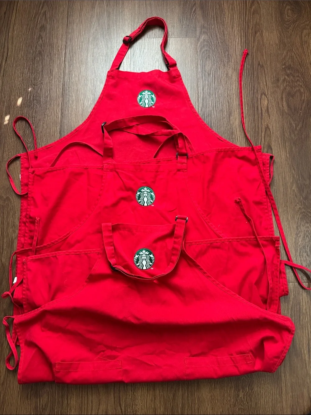 Starbucks Red Apron with current logo